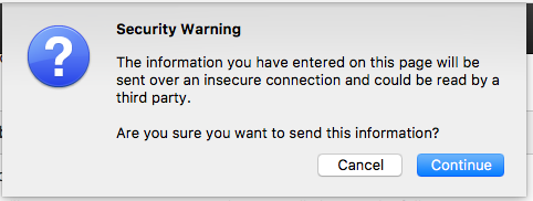 Firefox Security warning
