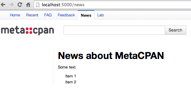 MetaCPAN news static page