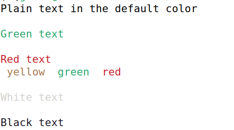 ansi colored output text