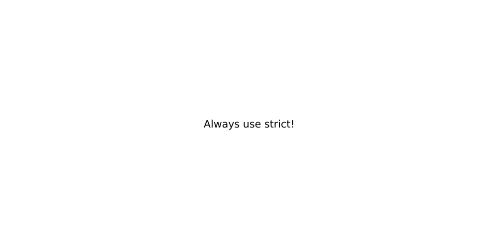 Always use strict!